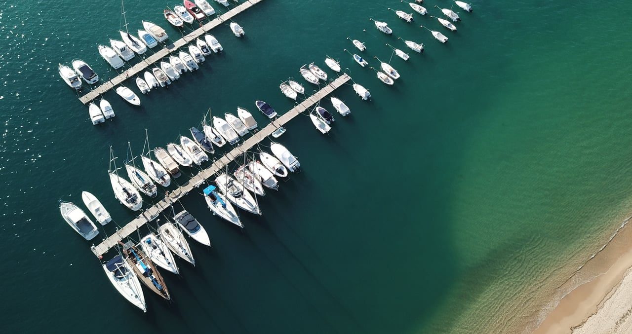 Aerial view of Club Nàutic Costa Brava in Palamós